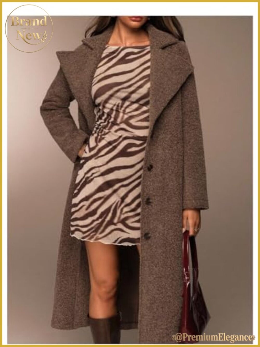 Verdusa Women's Animal Print Mini Dress Backless Long Flare Sleeve Party - Picture 6 of 6